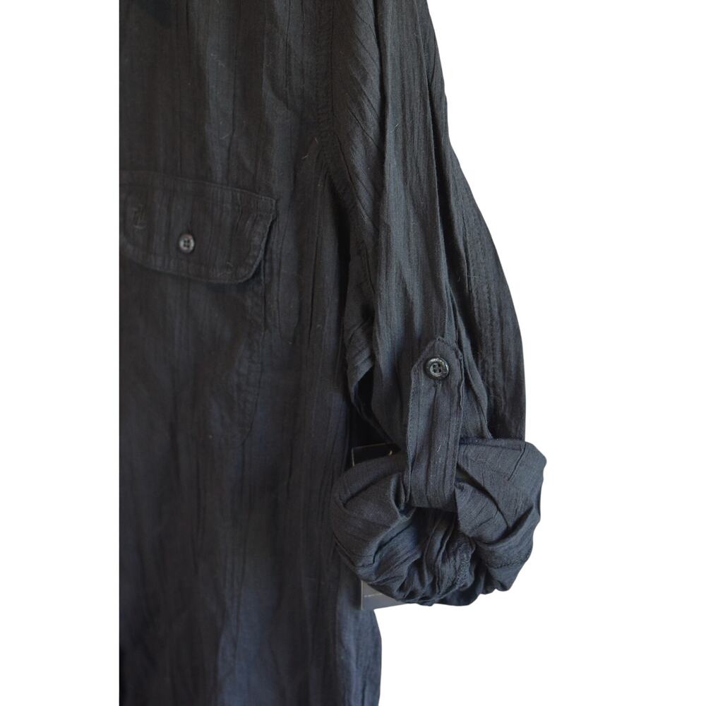 Lauren Ralph Lauren Crushed Cotton Cover-Up Shirt Black - Picture 6 of 8